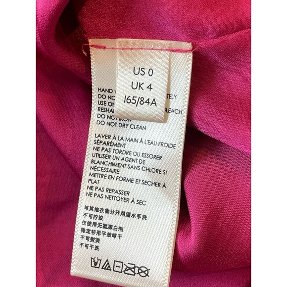 Anthropologie Pink and Gold Ruched Puff Sleeve Floral Sequined Top Sz‎ 0 - Picture 7 of 7